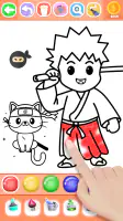 Boys Ninja Coloring & Memory screenshot