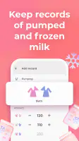Breastfeeding tracker Pump log screenshot