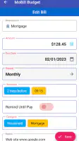 MoBill Budget and Reminder screenshot