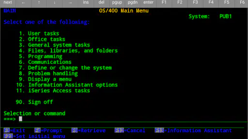 Mocha TN5250 screenshot